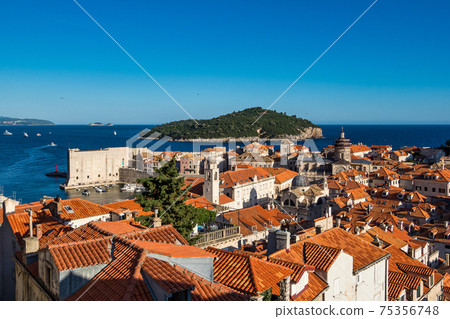 Dubrovnik, Croatia. Picturesque view on the old town, medieval Ragusa 75356748
