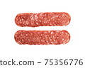 sliced salami. top view 75356776