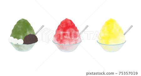 Illustration set of 3 types of shaved ice 75357019