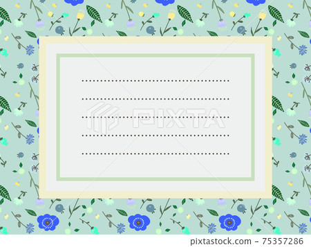Fashionable flower letter frame graffiti style blue Fashionable flower letter frame graffiti style blue 75357286