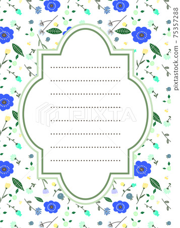Fashionable flower letter frame graffiti style blue Fashionable flower letter frame graffiti style blue 75357288
