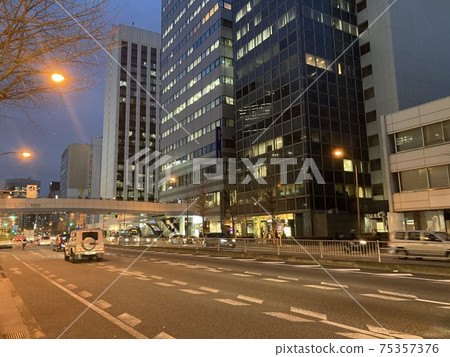 At dusk in urban buildings At dusk in urban buildings 75357376