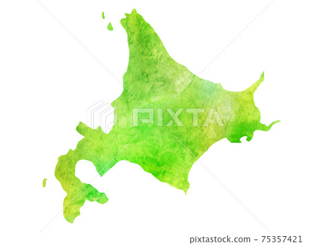 Hokkaido map watercolor icon - Stock Illustration [75357421] - PIXTA