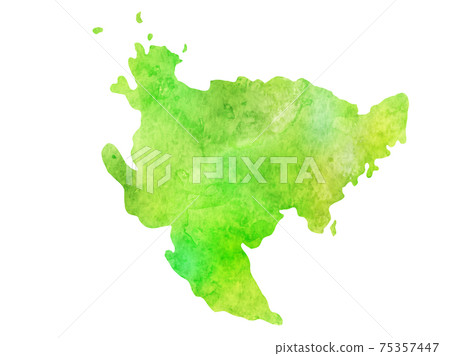 Saga map watercolor icon 75357447