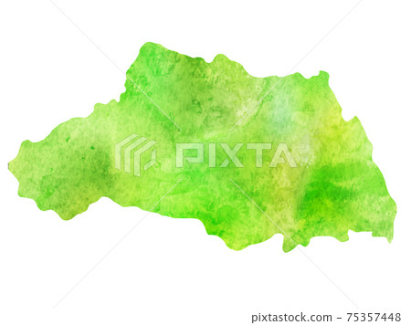 Saitama map watercolor icon 75357448