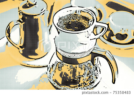 Brewing coffee [halftone] 75358483
