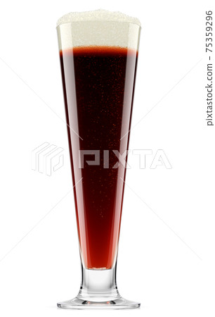 Frosty glass of fresh stout beer with bubble froth isolated on white background. Frosty glass of fresh stout beer with bubble froth isolated on white background. 75359296
