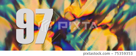 Number 97 on the holographic foil background.  75359353