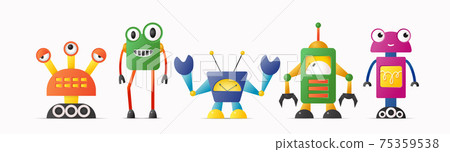 Set of cute vector robot or monster characters for kids. Set of cute vector robot or monster characters for kids. 75359538