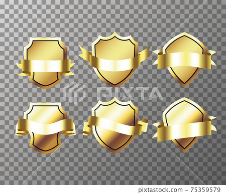 Golden badges vector 75359579