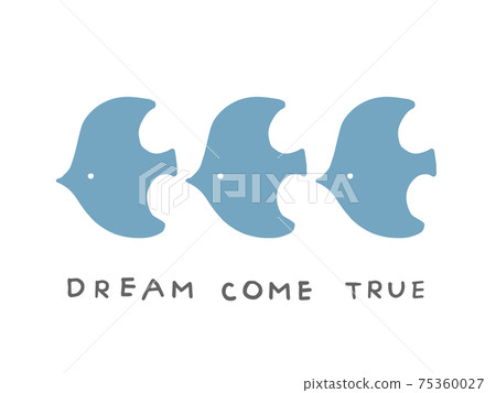 Scandinavian cute bird (blue) / handwritten illustration material 75360027