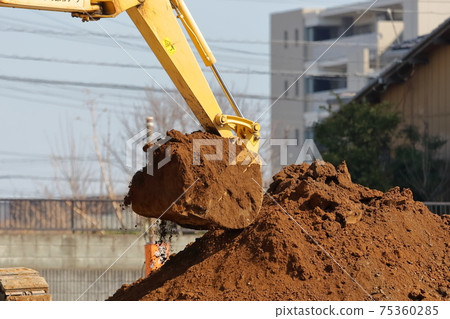 Image of excavator car during work 75360285