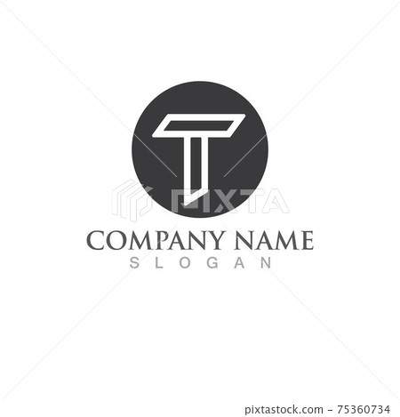 T letter logo and symbol vector image 75360734