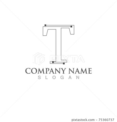 T letter logo and symbol vector image 75360737