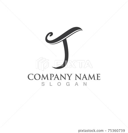 T letter logo and symbol vector image 75360739