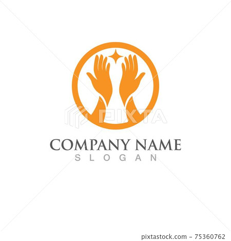 Hand magic logo and symbol vector icon Hand magic logo and symbol vector icon 75360762