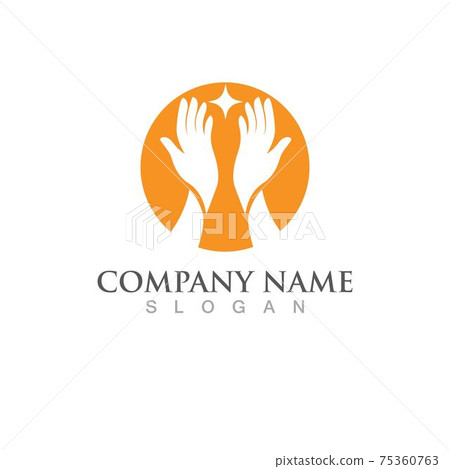 Hand magic logo and symbol vector icon Hand magic logo and symbol vector icon 75360763