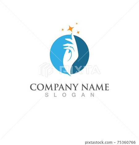 Hand magic logo and symbol vector icon Hand magic logo and symbol vector icon 75360766