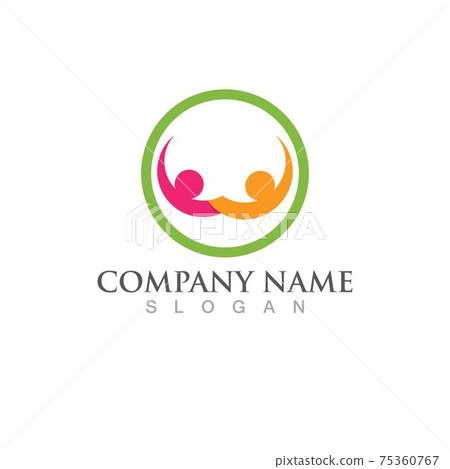 Adoption family care logo vector 75360767