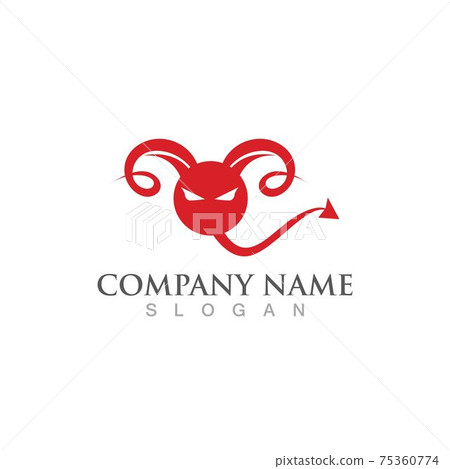 Devil horn Vector icon 75360774