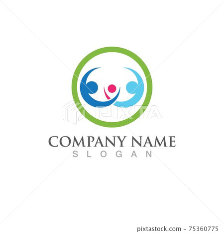 Adoption family care logo vector 75360775
