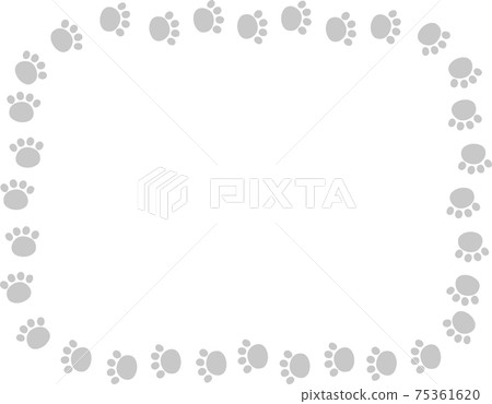 Gray animal footprint frame 75361620