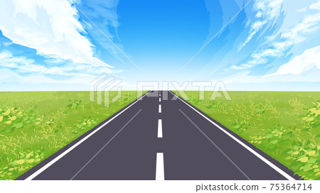 Straight road landscape illustration_autumn_16: 9 Straight road landscape illustration_autumn_16: 9 75364714