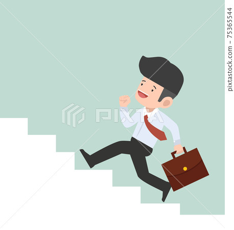 business man Running Up the Stairs Concept - Stock Illustration ...