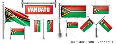Vector set of the national flag of Vanuatu in various creative designs 75365604