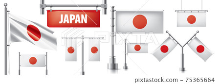 Vector set of the national flag of Japan in various creative designs 75365664