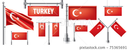 Vector set of the national flag of Turkey in various creative designs 75365691