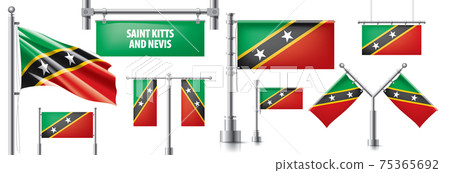 Vector set of the national flag of Saint Kitts and Nevis Vector set of the national flag of Saint Kitts and Nevis 75365692