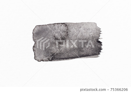 Black color watercolor handdrawing as square line brush on white paper background 75366206