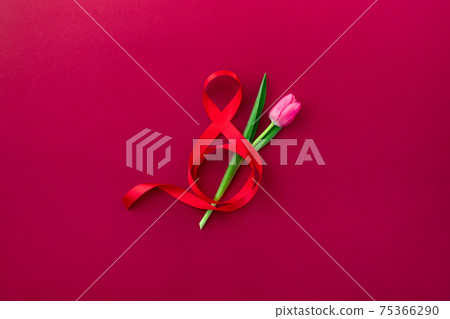 The Eighth of March world women's Day celebration greeting card or banner template 75366290