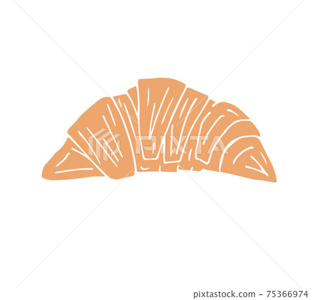 Vector colored hand drawn doodle sketch croissant - Stock Illustration ...