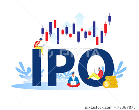 IPO, initial public offering. people Investing strategy Concept ,Flat vector illustration. 75367873