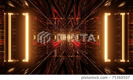 3d illustration of luminous sci fi corridor 75368507
