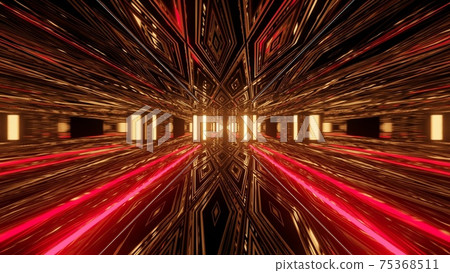 3d illustration of geometric sci fi corridor 75368511