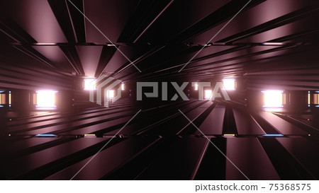 3d illustration of geometric dark tunnel 3d illustration of geometric dark tunnel 75368575