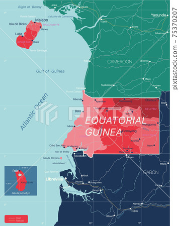 Equatorial Guinea country detailed editable map Equatorial Guinea country detailed editable map 75370207