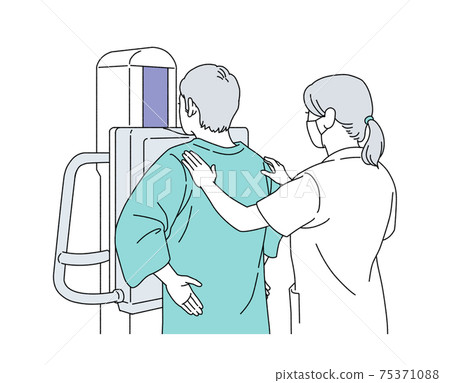 胸部X線檢查男性插圖護士簡單 75371088