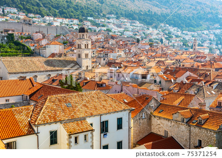 Panorama Dubrovnik Old Town roofs. Europe, Croatia Panorama Dubrovnik Old Town roofs. Europe, Croatia 75371254