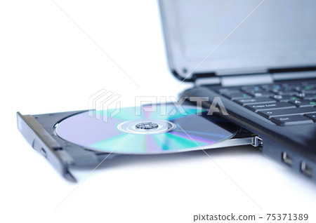 Laptop with a disk 75371389
