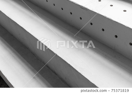 Empty gray stairway windowsill installation Empty gray stairway windowsill installation 75371819