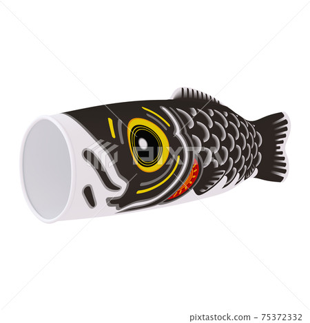 兒童節鯉魚er的插圖材料（1）黑色（1） 75372332