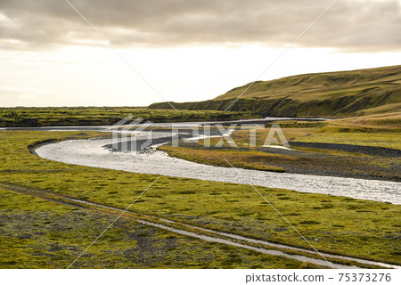 scenic landscape in autumn of Iceland 75373276
