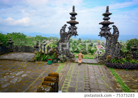 stone gate in Pura Besakih, Bali, Indonesia stone gate in Pura Besakih, Bali, Indonesia 75373283