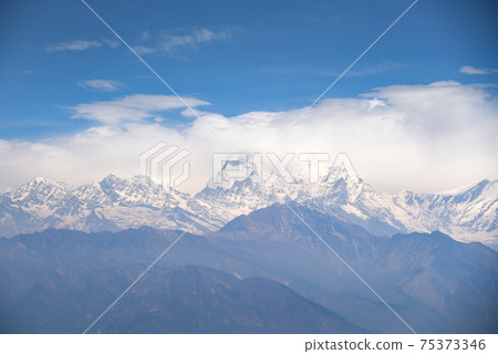 Dhaulagiri mountain landscape in Nepal 75373346