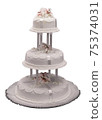 Whites Wedding Cake isolated on white background 75374031