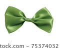 Green bow tie isolated on white background 75374032